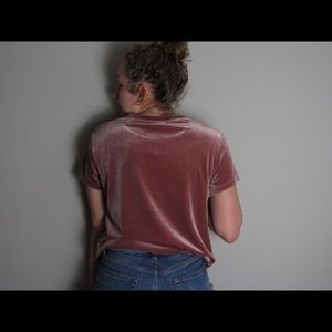 Abercrombie and Fitch pink shirt sleeve velvet top